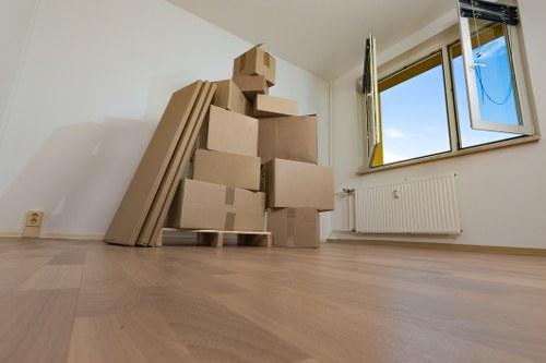Professional office relocation process with careful loading