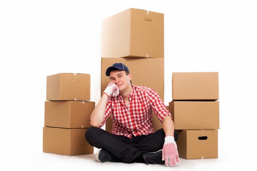 Packers organising boxes for a house removal in Twickenham