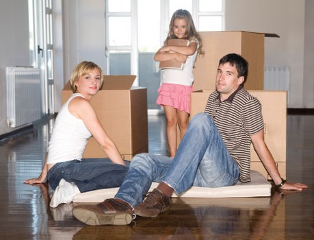 Furniture and boxes being loaded for a Twickenham move